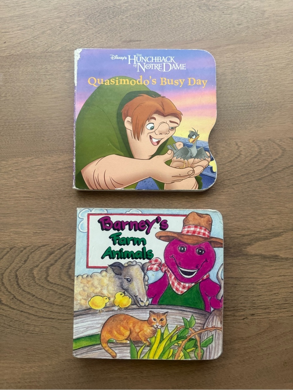 Vintage Kids Board Books - Barney and Hunchback of Notre Dame